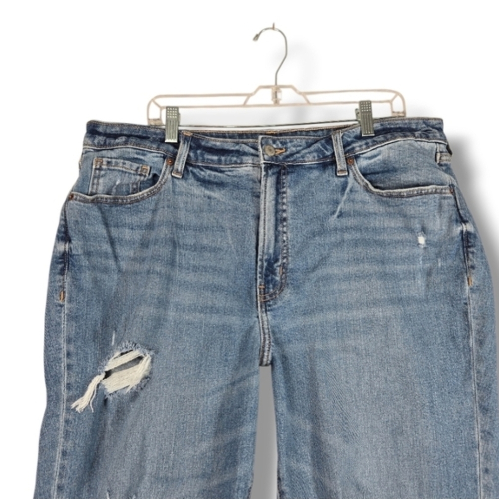 Old Navy High Rise OG Straight Jean Distressed Secret Smooth Pocket Size 18 - Picture 4 of 13
